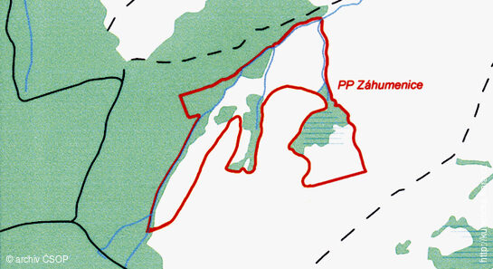 Záhumenice - mapa