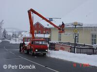 Úklid sněhu na Hukvaldech